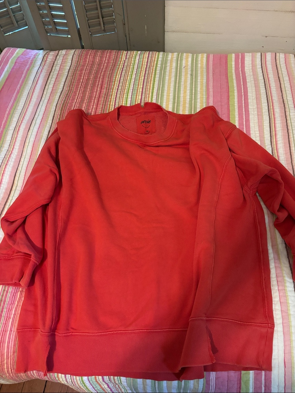 aerie Bright Red Crewneck Sweatshirt - Casual Pullover